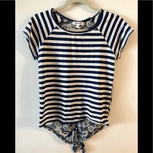 Aeropostale Blue Stripe Short Sleeve Shirt Medium